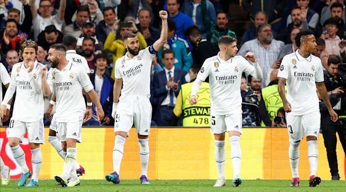 Real Madrid celebrating a goal